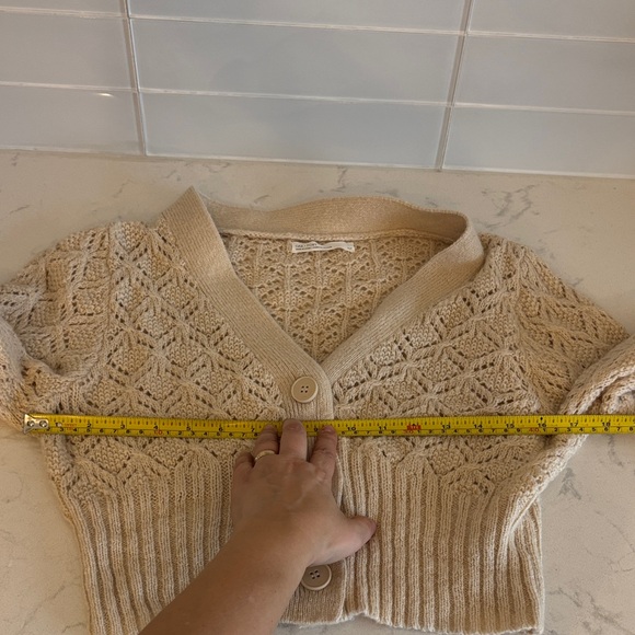 OAK + FORT Cream Knit Button-Up Cardigan - Picture 7 of 8